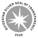 A silver seal of transparency logo with a star in a circle.