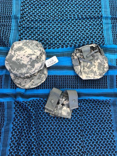 Hats, med packs, and mag holster in stock