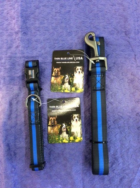 Thin Blue Line collar $14.99 and leash $17.99