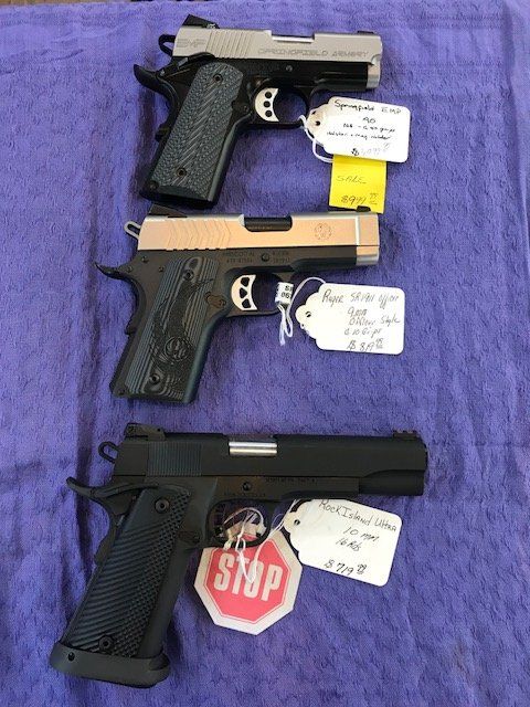 Selection of different caliber 1911s