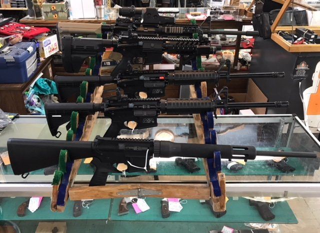 A selection of AR-15s