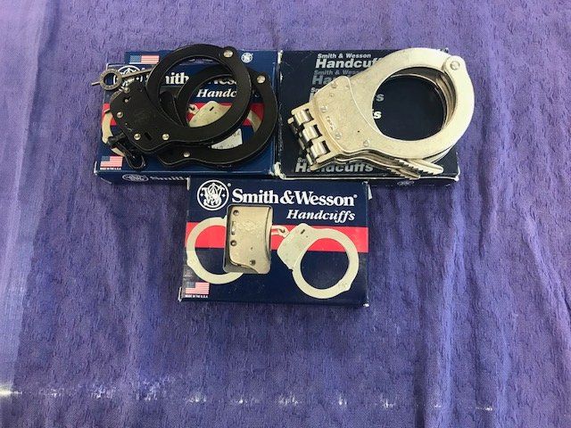 S&W hinged and chained handcuffs