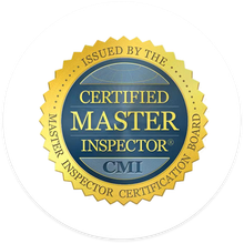 Certified Master Inspector seal: gold, blue, and white circular logo.