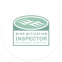 Wind Mitigation Inspector certification badge with waves.