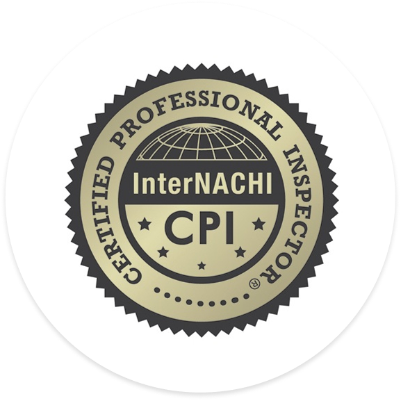 Certified Professional Inspector seal from InterNACHI, gold and black.
