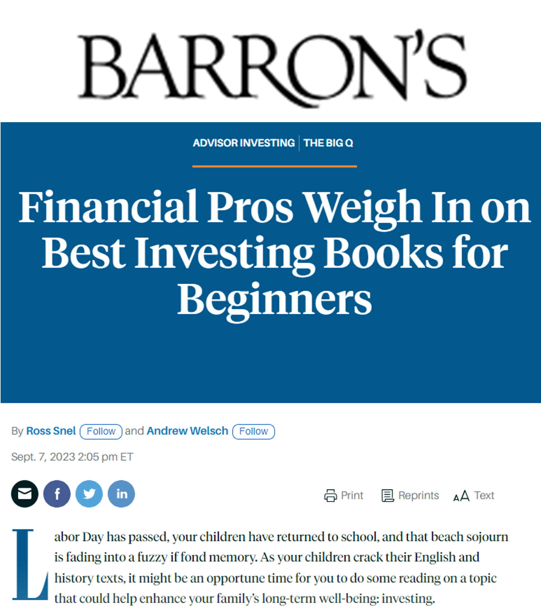 A financial pros weigh in on best investing books for beginners