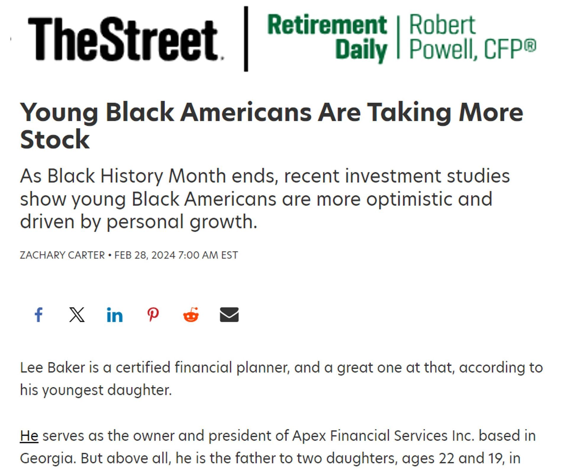 Article from The Street