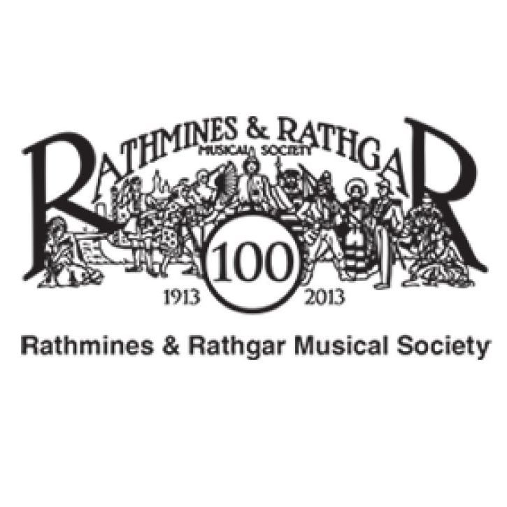 A logo for the rathmines & rathgar musical society