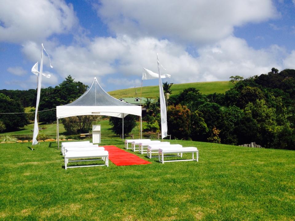 White Clear Pagoda Set Up For Ceremony — Wedding & Event Hire In Goonellabah, NSW