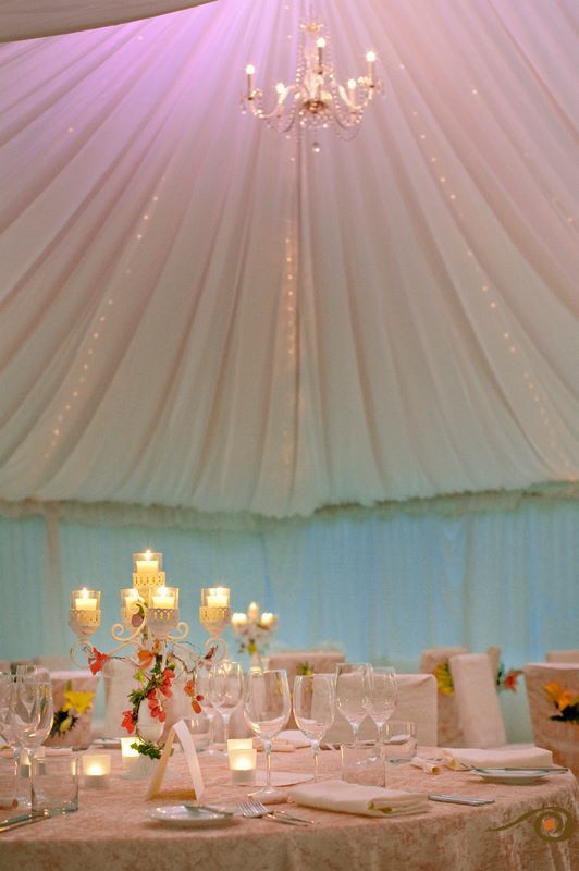 Elegant Table Setup With Chandelier — Wedding & Event Hire In Goonellabah, NSW