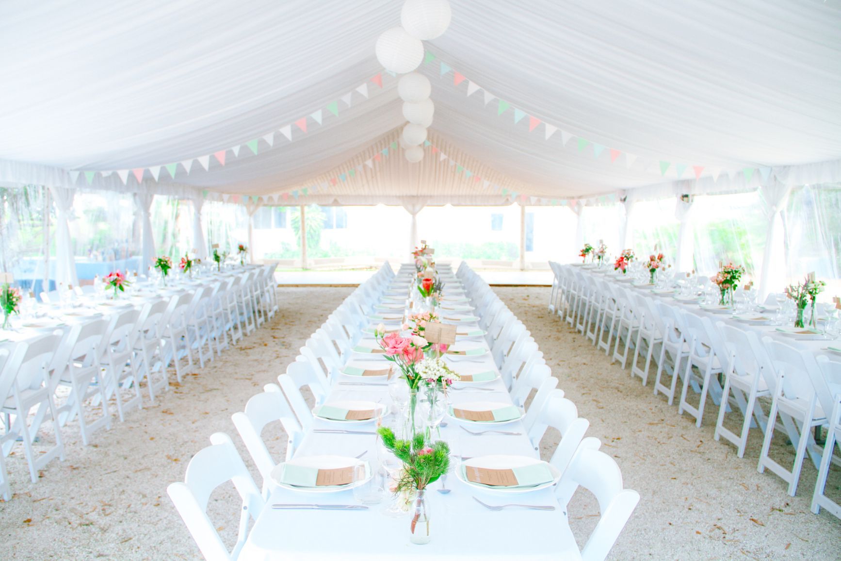 Wedding Table Setup With Flowers And Balloons — Wedding & Event Hire In Goonellabah, NSW