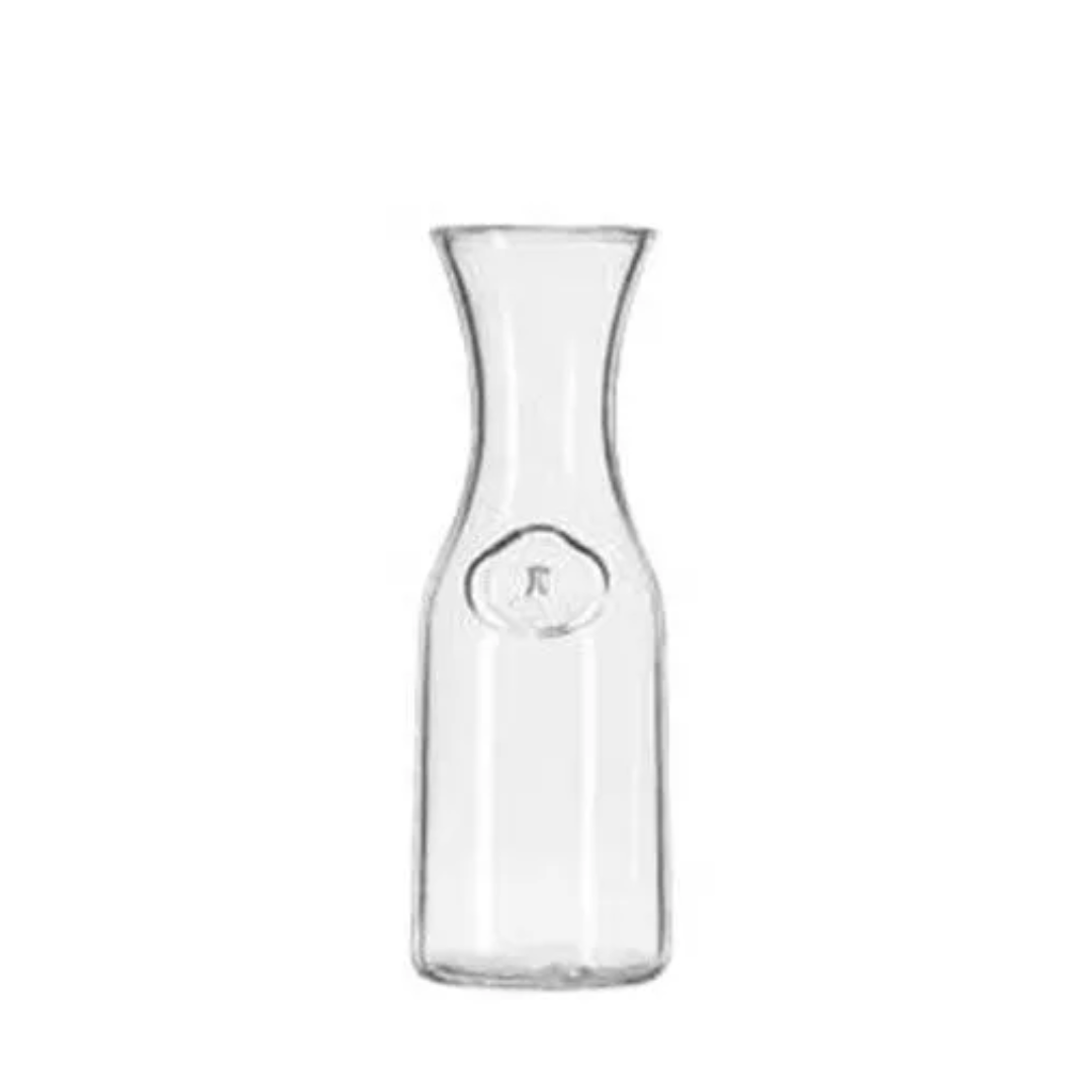 A Clear Glass Decanter With A Hole In The Middle On A White Background — Wedding & Event Hire In Goonellabah, NSW