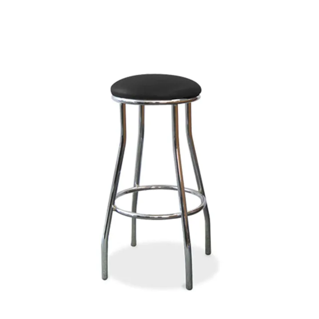 Stool - Chrome with Black Top— Wedding & Event Hire In Goonellabah, NSW
