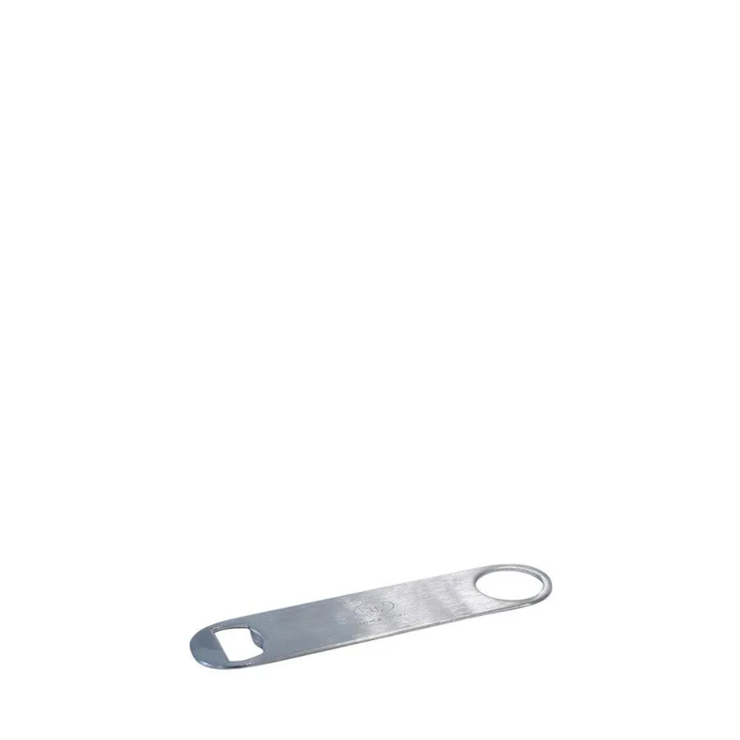 A Stainless Steel Bottle Opener With A Hole In The Middle On A White Background — Wedding & Event Hire In Goonellabah, NSW