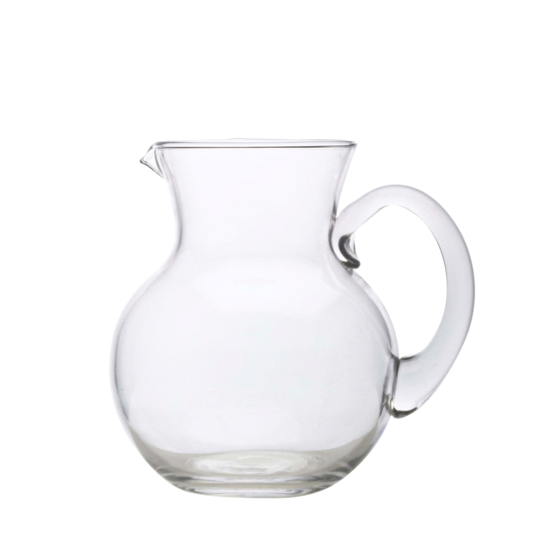 A Clear Glass Pitcher With A Handle On A White Background — Wedding & Event Hire In Goonellabah, NSW