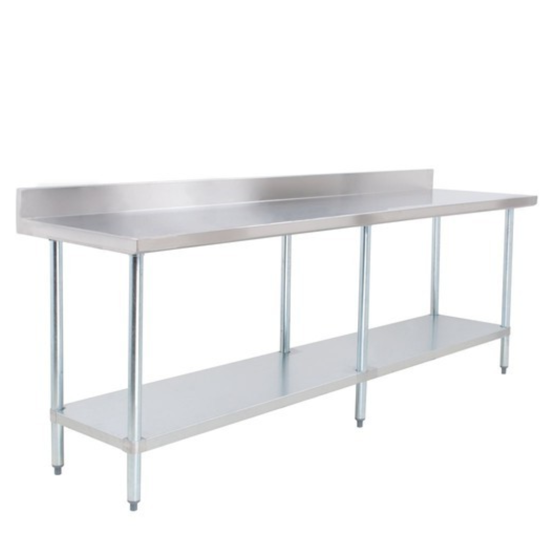 A Stainless Steel Table With A Shelf Underneath It On A White Background — Wedding & Event Hire In Goonellabah, NSW