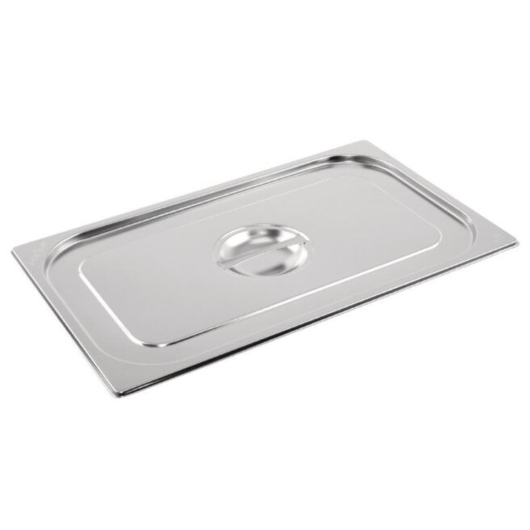 A Stainless Steel Pan Lid With A Handle On A White Background — Wedding & Event Hire In Goonellabah, NSW