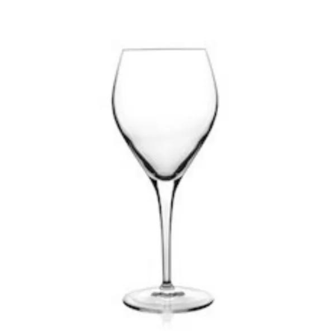 An Empty Wine Glass On A White Background — Wedding & Event Hire In Goonellabah, NSW