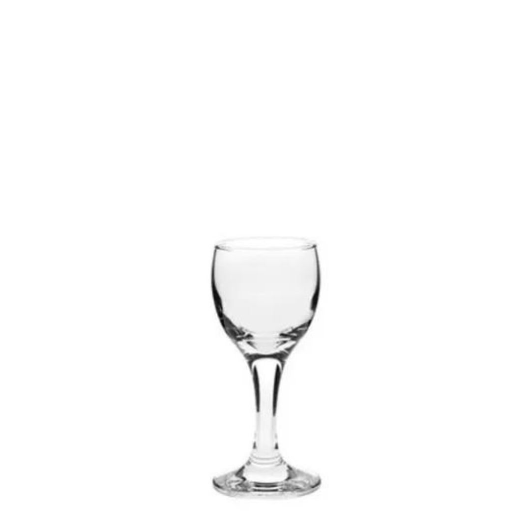 A Small Clear Wine Glass On A White Background — Wedding & Event Hire In Goonellabah, NSW
