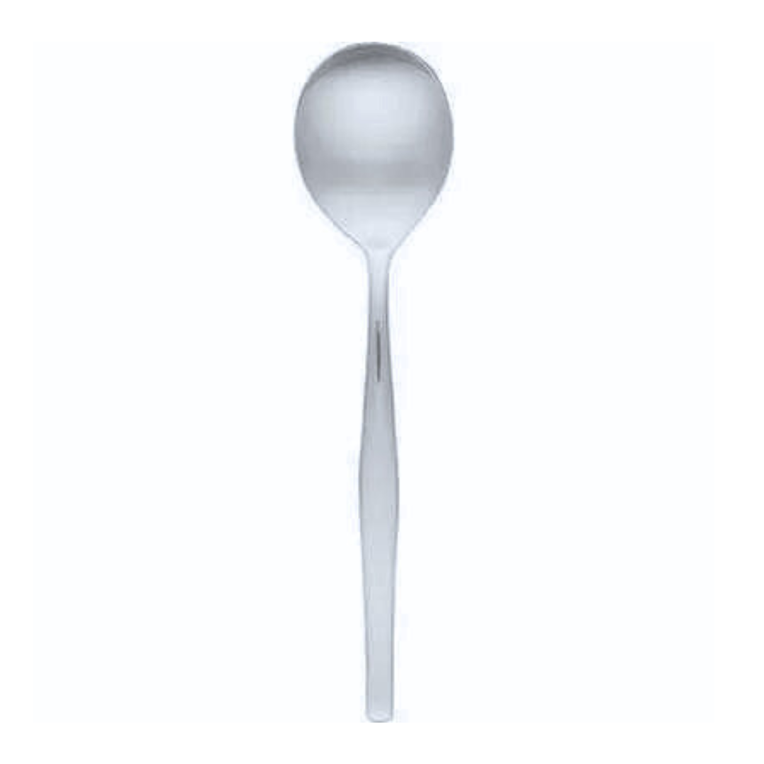 A Stainless Steel Spoon With A Plastic Handle On A White Background — Wedding & Event Hire In Goonellabah, NSW