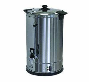 A Stainless Steel Coffee Percolator With A Black Handle On A White Background — Wedding & Event Hire In Goonellabah, NSW