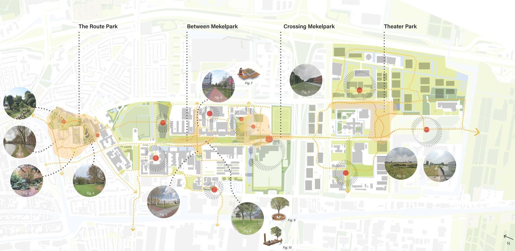 Map of the TU Delft campus with the different zones