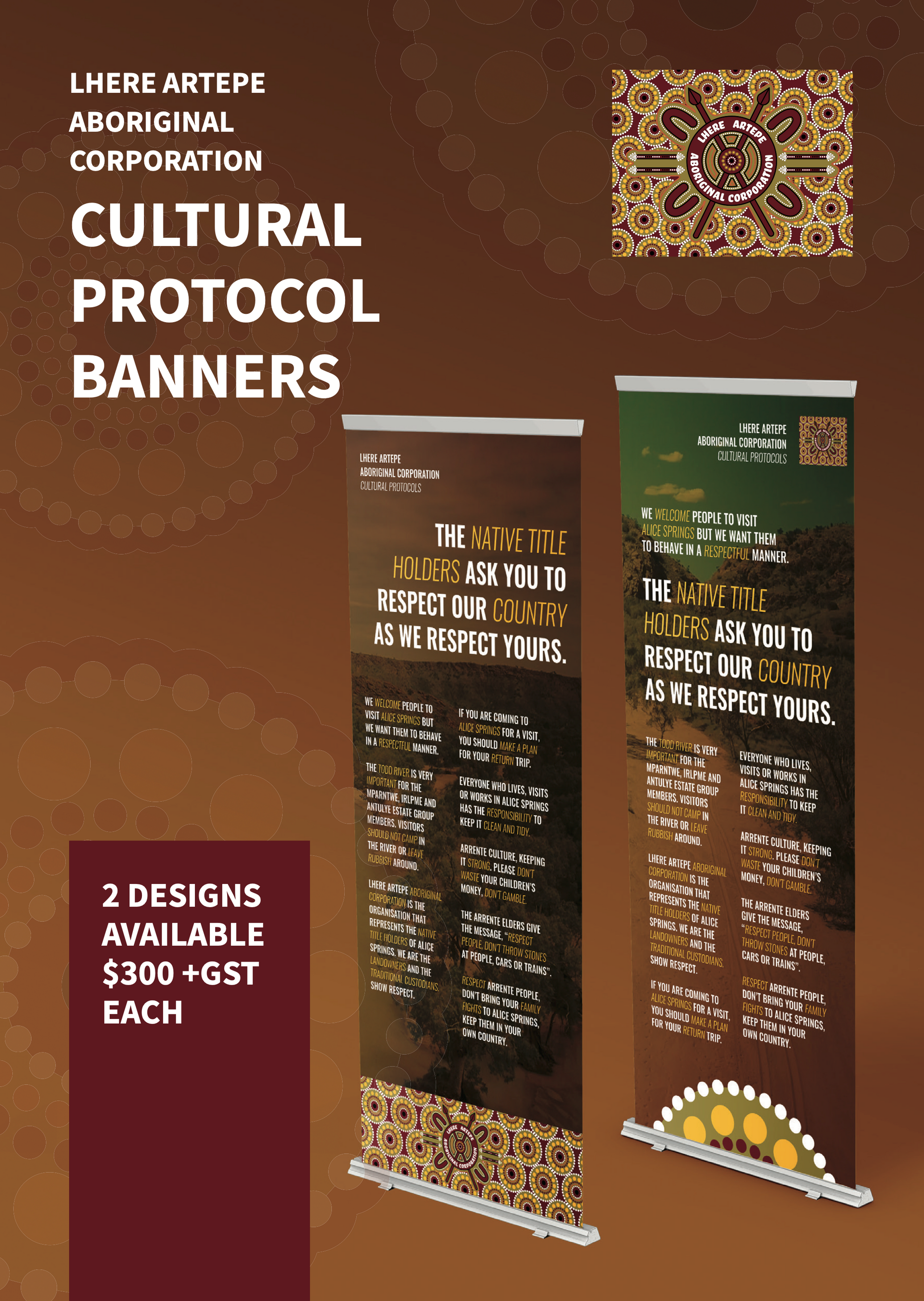 A poster that says cultural protocol banners on it