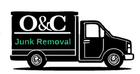 Black box truck with O & C Junk Removal on it.