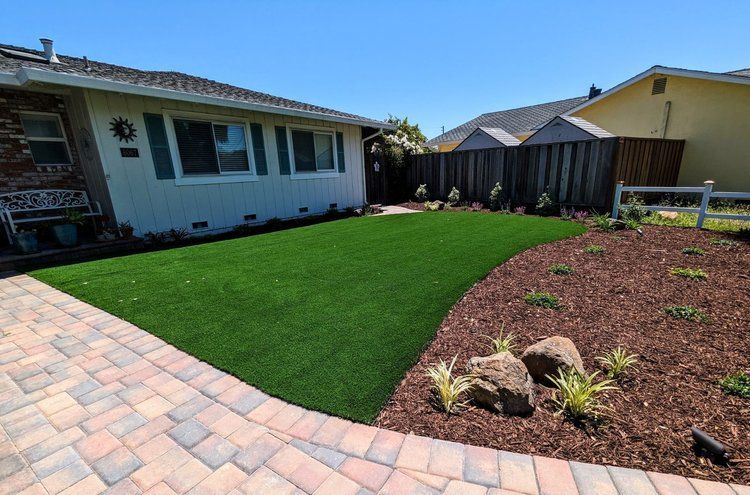 Orinda paver walkways, landscaping and lawn