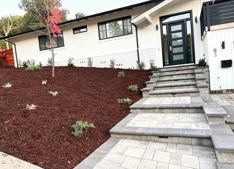 Dublin entryway with fresh landscaping 