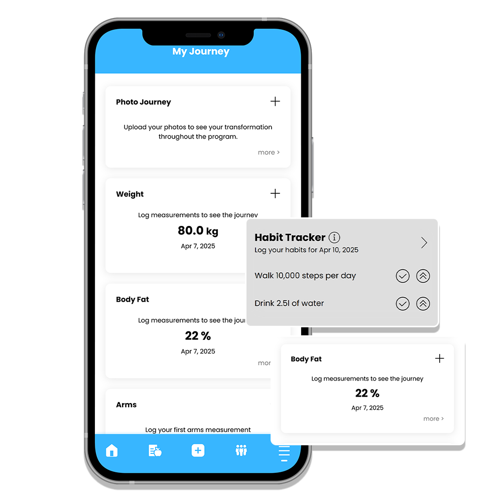 A cell phone with a habit tracker app on it.