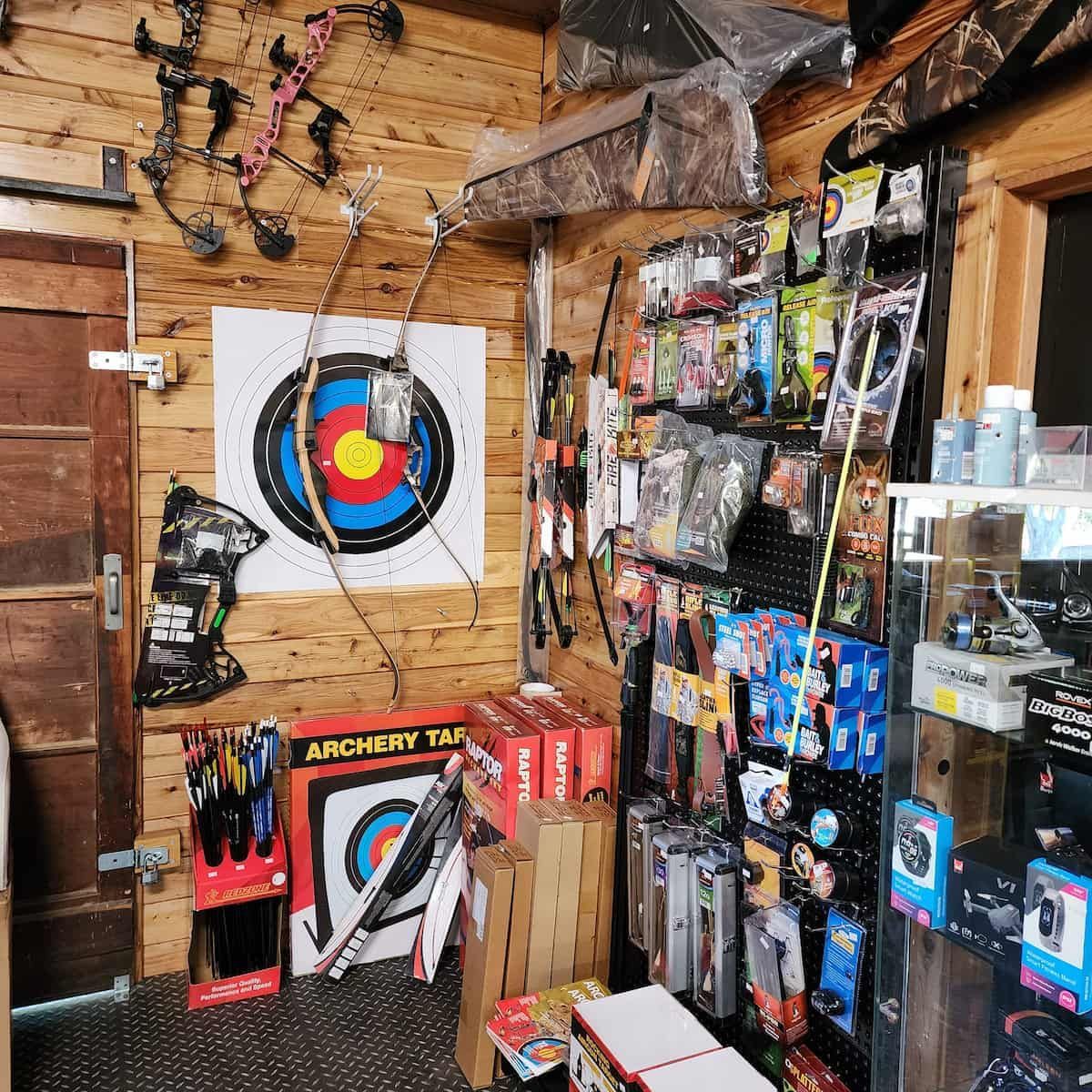 A Store Filled With Archery Equipment Including Bows And Arrows — Murgon Auto Parts & Outdoors In Murgon, QLD