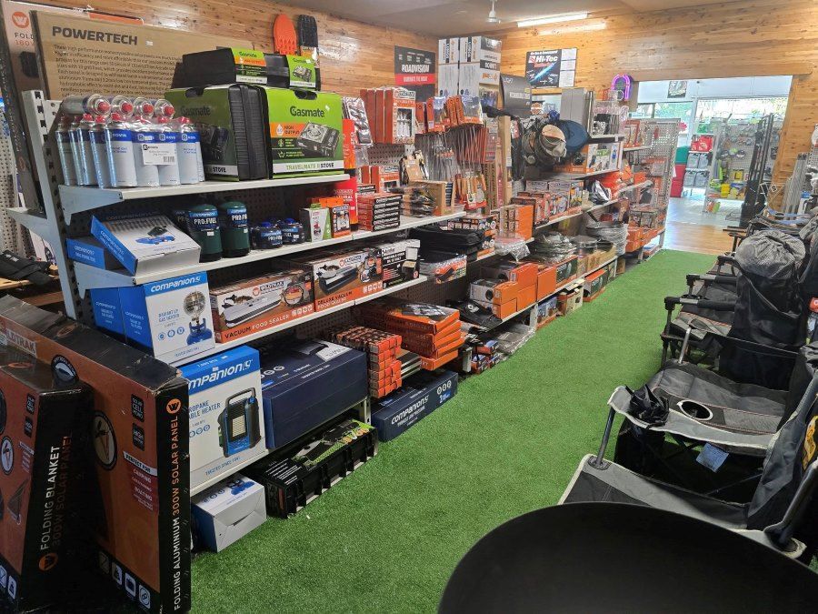 A Store Filled With Lots of Shelves Filled With Lots of Items — Murgon Auto Parts & Outdoors in Murgon, QLD