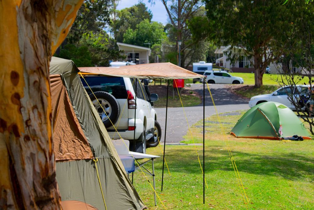 A Tent With a Sleeping Bag , Backpacks , Boots and Thermoses in a Room — Murgon Auto Parts & Outdoors in Murgon, QLD