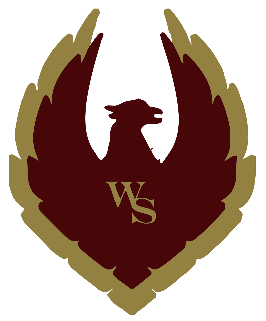 A logo with a bird and the letter ws on it, representing the Woolston-Steen Theological Seminary.