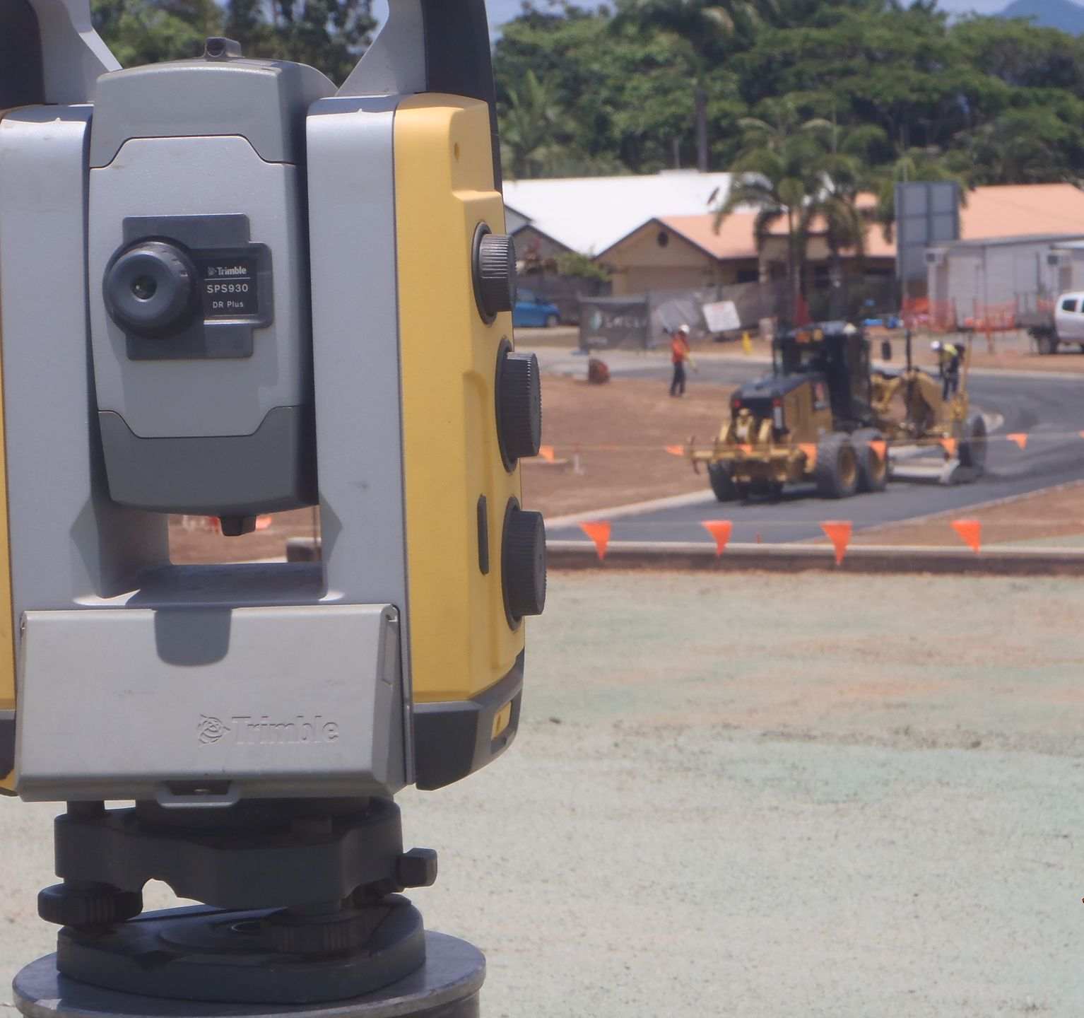 Yellow Surveying Instrument — Terranovus Earthworks & Plant Hire in Cairns City, QLD