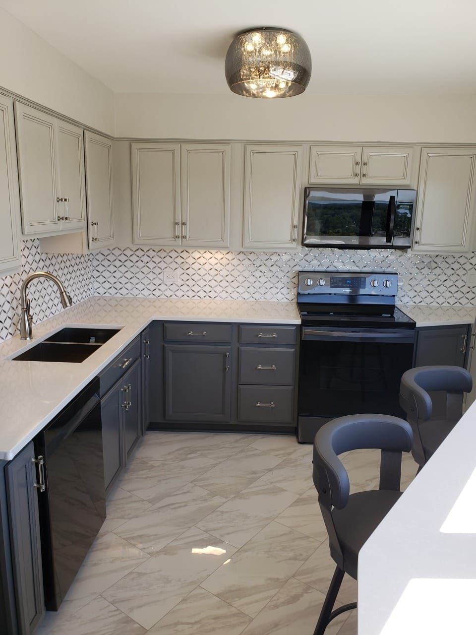 Cabinet refinishing transformation project