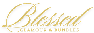 It is a logo for a company called blessed glamour and bundles.