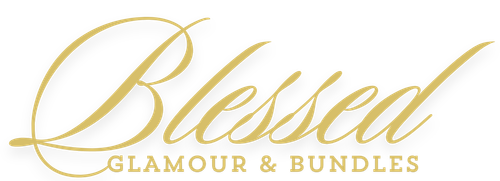 It is a logo for a company called blessed glamour and bundles.