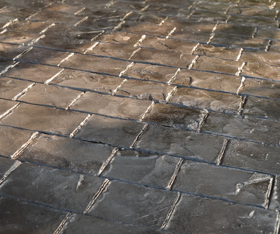 An image of stamped concrete walkway in Morrisville, NC