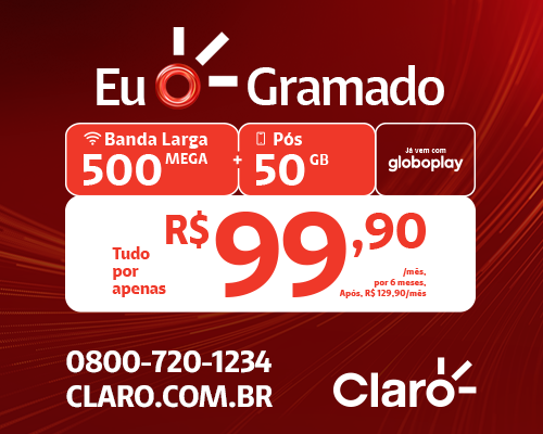 Uma propaganda de claro fibra 500 mega por 59,99