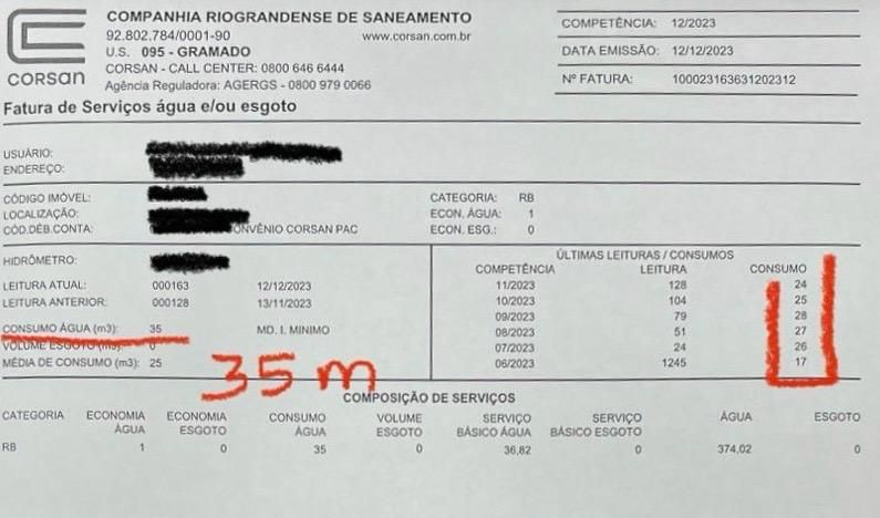 Uma nota de corsário com o número 35m escrito nela