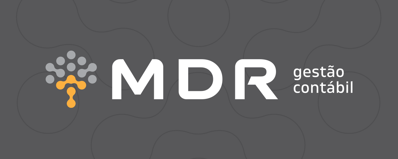 Um logotipo de uma empresa chamada mdr em um fundo cinza.