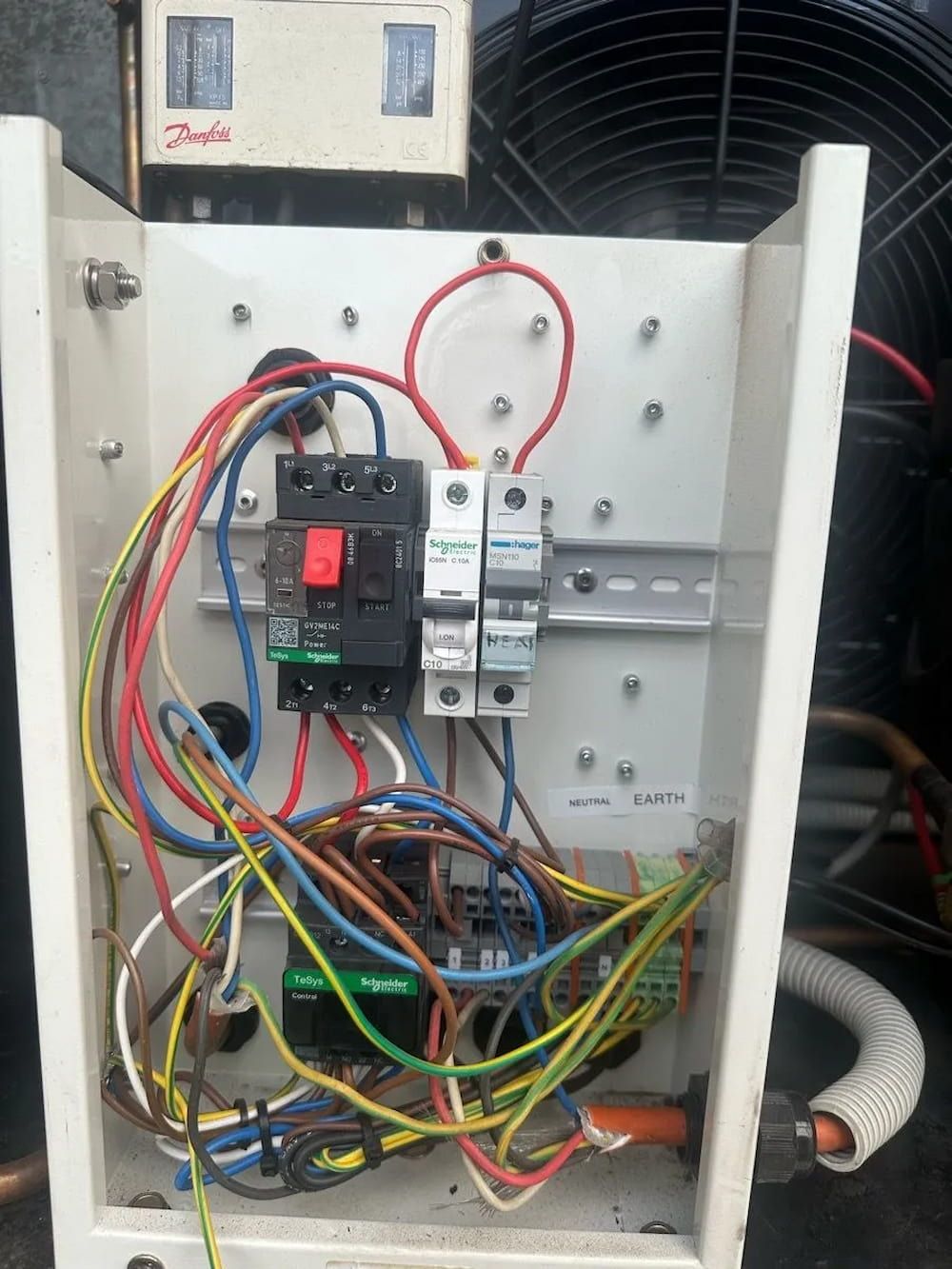 Electrical Panel With Wiring — BNS Refrigeration Services in Healy, QLD