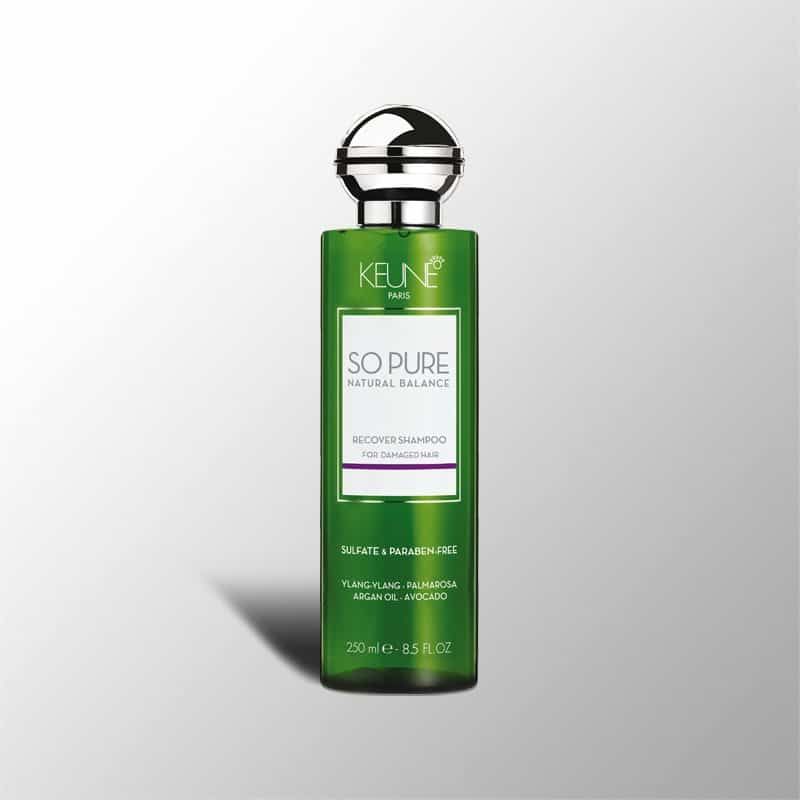 Green Keune So Pure hair product bottle with a silver cap. — Sophisticut Hair Salon in Mysterton, QLD