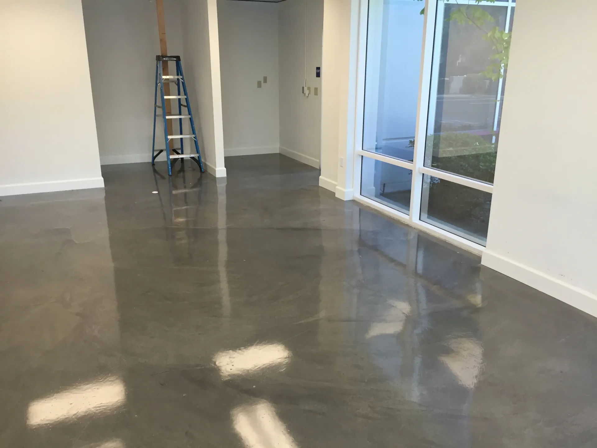 There is a ladder in the middle of the room.