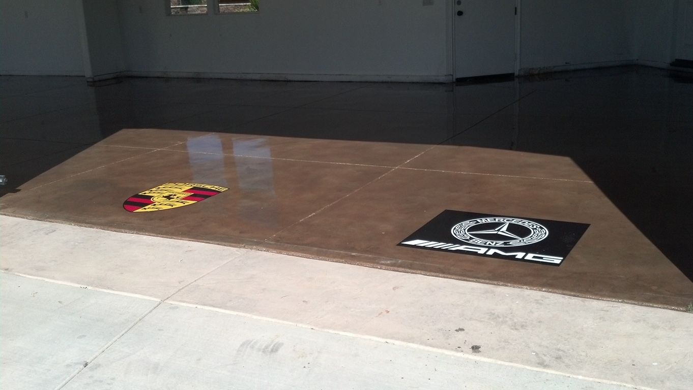 A large piece of concrete with a peace sign on it