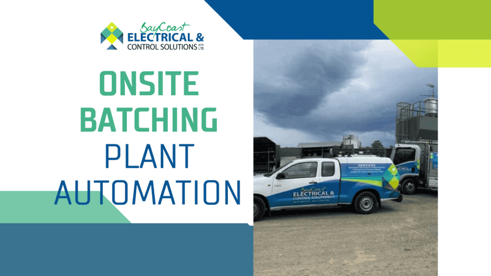 A Truck With The Words Onsite Batching Plant Automation On It  — Bay Coast Electrical & Control Solutions in Maloneys Beach, NSW