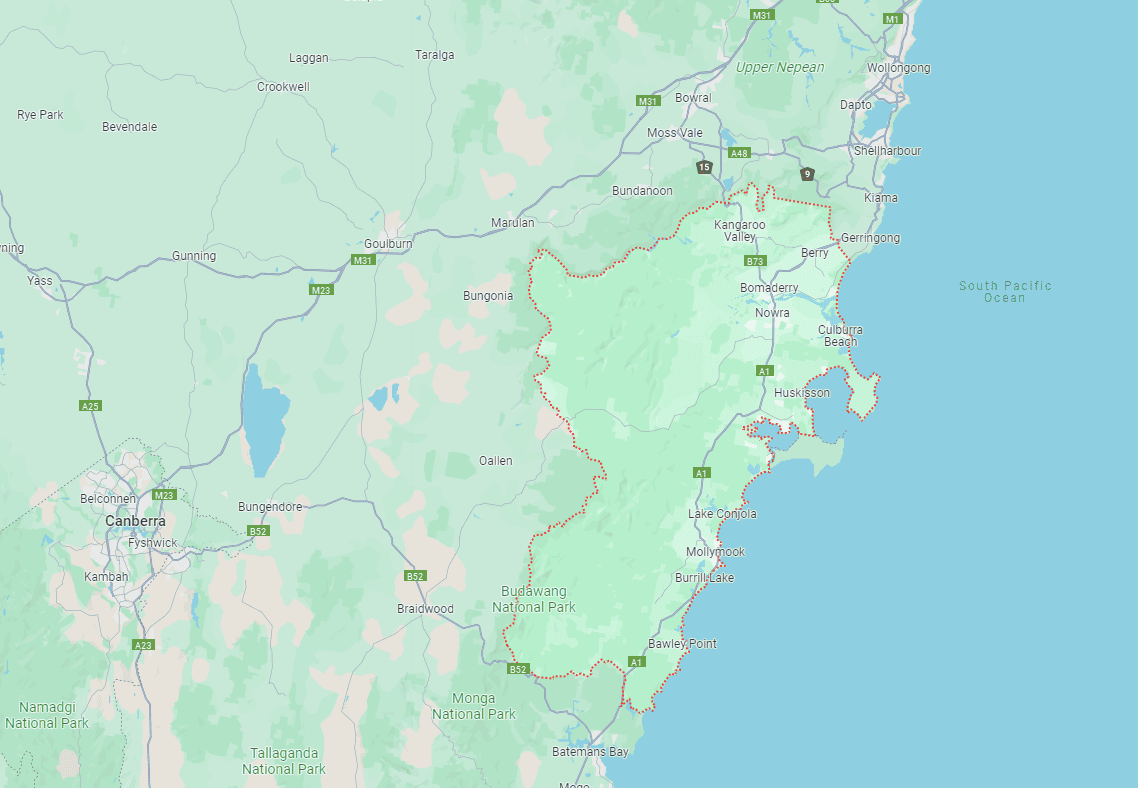 A Map of New South Wales Shows a Lot of Roads and Mountains — Bay Coast Electrical & Control Solutions in Maloneys Beach, NSW