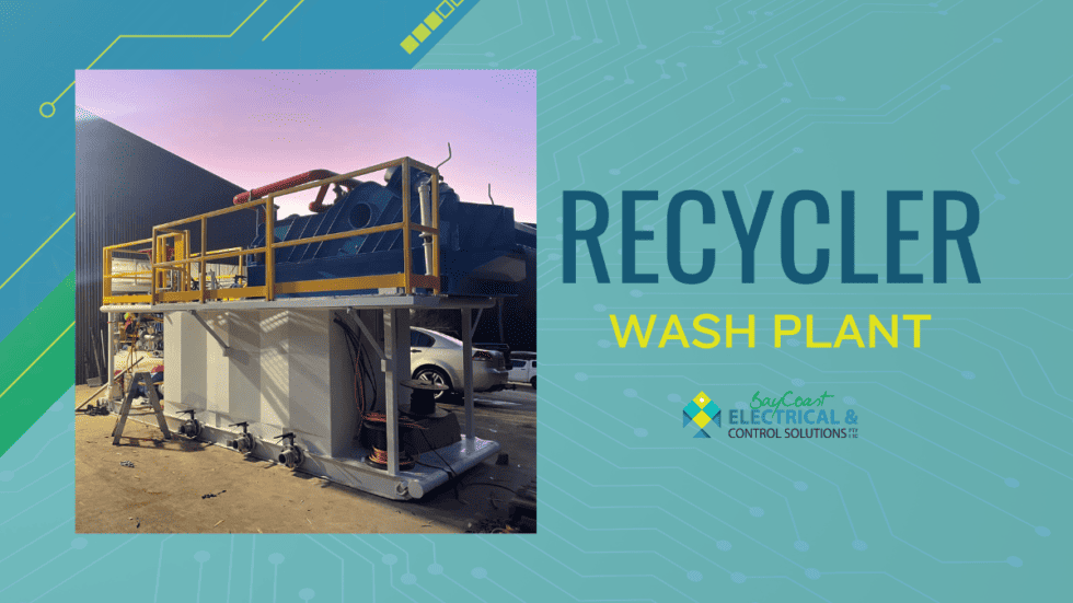 A Picture Of A Recycler Wash Plant On A Blue Background  — Bay Coast Electrical & Control Solutions in Maloneys Beach, NSW